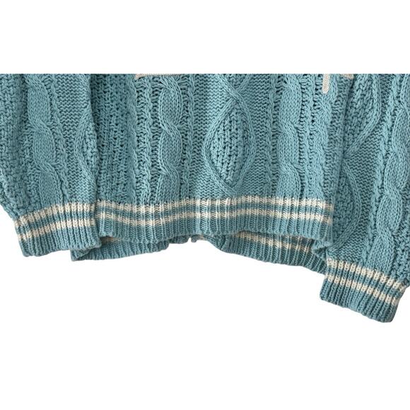 Taylor Swift 1989 Cardigan Blue White Cable Knit Sweater XS SM Taylor's Version - Picture 8 of 10